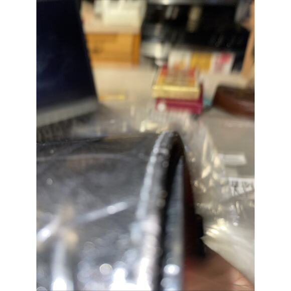 VTG Omega Black Croc Embossed 2.2 Wide 38.5”Leather Belt Size M Made in America - Picture 10 of 12